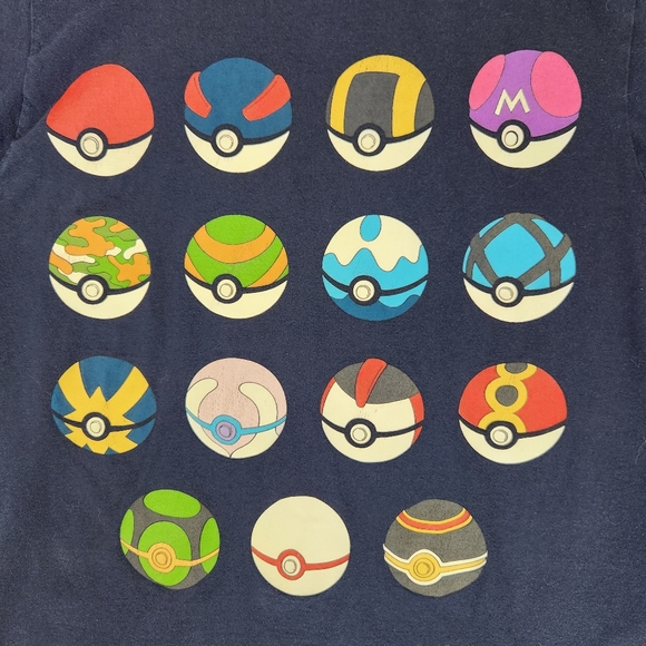Pokemon 15 Poke Balls Black Graphic Unisex All Cotton Short Sleeve T-Shirt M - Picture 7 of 12